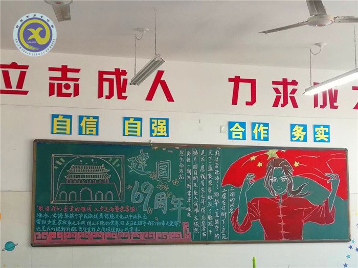 黑板報七彩斑斕，慶國慶八面來風(fēng)(圖3)
